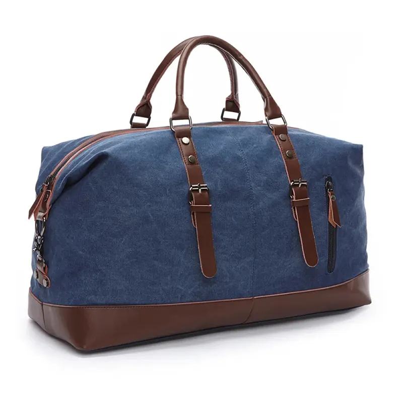 Grand sac de voyage vintage bleu