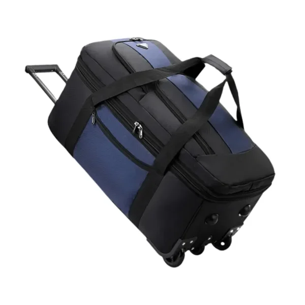 Sac de voyage à roulettes en tissu bleu