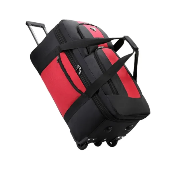 Sac de voyage à roulettes en tissu rouge